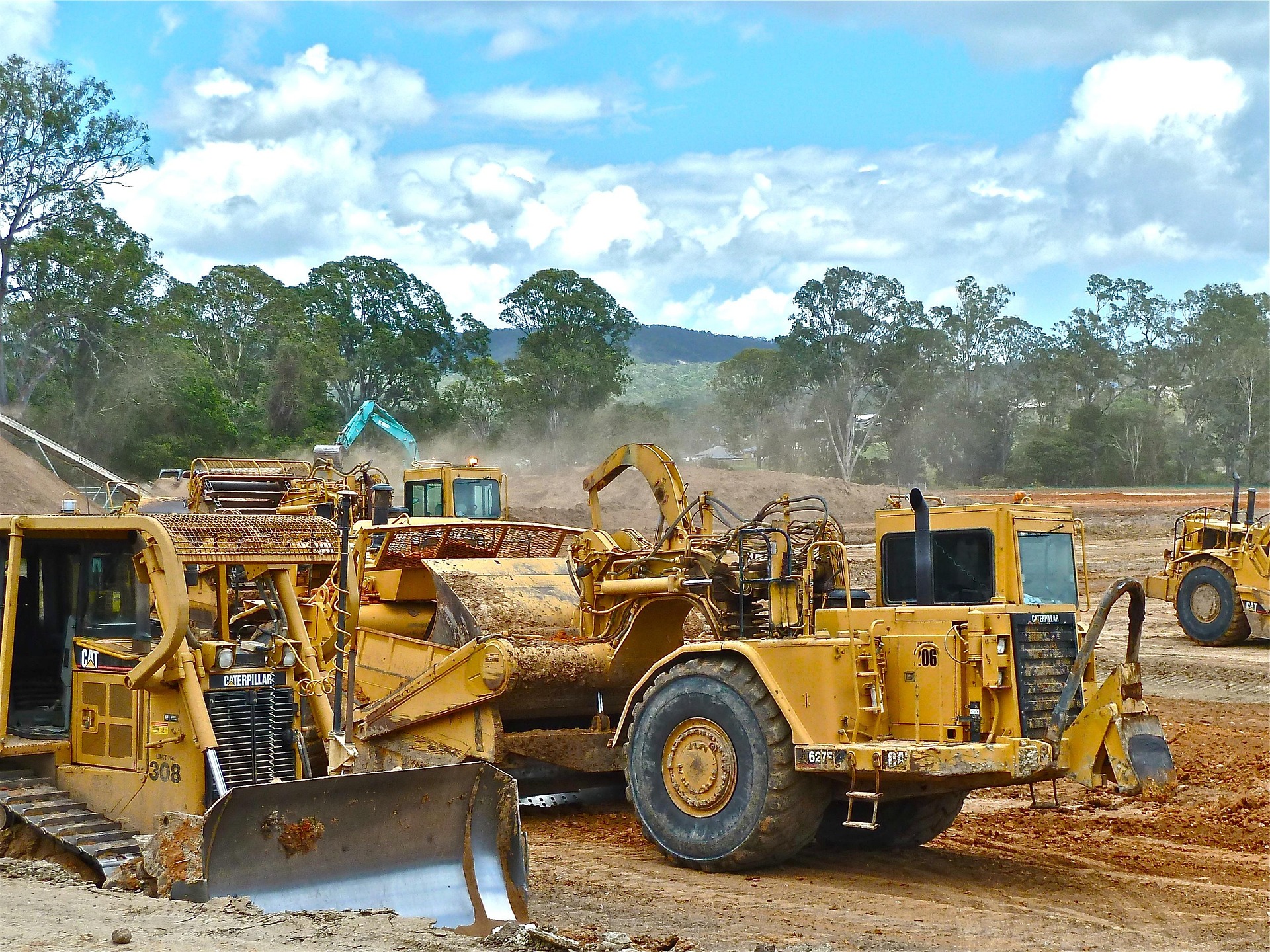 Bulldozer at an active construction site